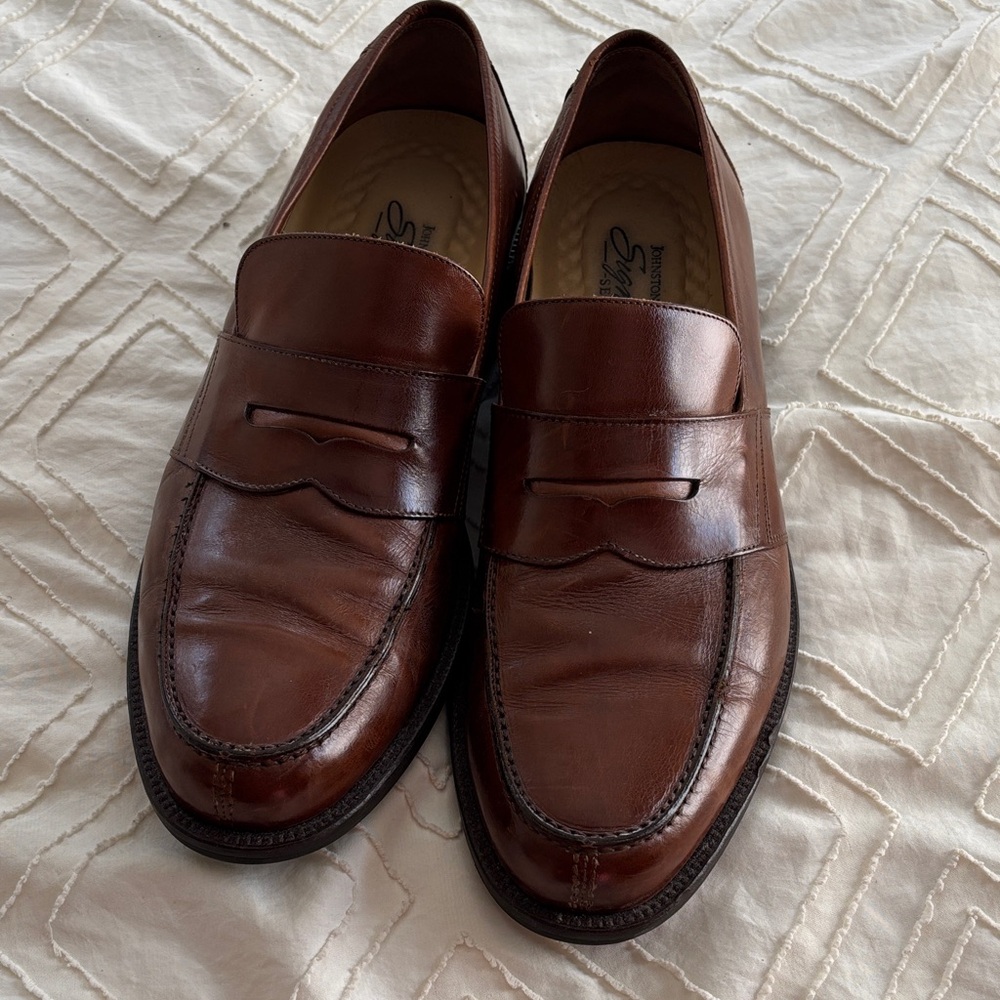 Johnson and Murphy Men's light Brown Leather Slip-Ons